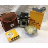 KODAK BROWNIE CAMERA & A BROWNIE FLASH HOLDER