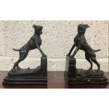 PAIR OF BRONZE DOG BOOKENDS BY E.DROUOT