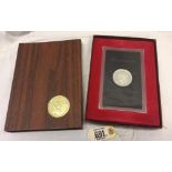 USA PROOF 1972 EISENHOWER SILVER DOLLAR IN ORIGINAL SLAB AND WOOD GRAIN EFFECT BOX