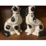 PAIR OF STAFFORDSHIRE STYLE CHINA DOGS