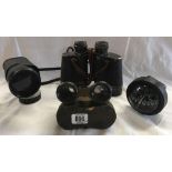 1 ENBEECO COMPASS BEARING MONOCULAR PAIR OF 12 X 40 RUSSIAN BINOCULARS, VINTAGE PAIR OF BINOCULARS