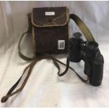 SMALL PAIR OF VIKING BINOCULARS, 1 LENS PIECE MISSING. IN CASE