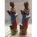 2 FIGURES OF THE TRIBES OF AFRICA COLLECTION SANKAU, LIMITED EDITION NO. 589/1500 & 1 OTHER SANKAU