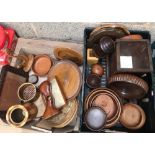 TWO BOXES OF TREEN ITEMS