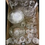 3 CARTONS OF MIXED GLASSWARE INCL; DECANTERS, WINE GLASSES, BOWLS & VASES