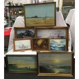 LARGE QTY OF FRAMED OIL PAINTINGS