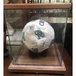 GLAZED & CASED SIGNED CHELSEA FOOTBALL