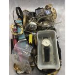 TUB OF MISC WATCHES & WATCH PARTS