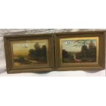 PAIR OF OIL PAINTINGS OF COUNTRY LANDSCAPES