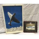 AUTOGRAPHED PHOTOGRAPH OF BLUEBIRD K7 WITH ORIGINAL SIGNATURE OF GINA CAMPBELL TOGETHER WITH AN