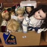 SMALL CARTON OF DOLLS, 1 BOX FROM THE WINDSOR COLLECTION, 1 IN SAILORS DRESS