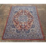 BLUE PATTERN RUG 6ft X 4ft 4'' & A BLUE & RED PATTERNED RUG 5ft 4'' X 3ft 11''