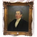 GILT FRAMED OIL PAINTING OF A PERIOD GEORGIAN DRESSED MAN