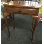 WALNUT SIDE TABLE WITH QUEEN ANN STYLE LEGS