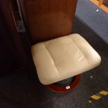 WOOD & UPHOLSTERED FOOT STOOL