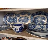 SHELF OF WEDGWOOD BLUE & WHITE COLLECTORS DRESSER COLLECTION & OTHERS