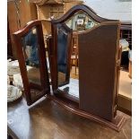 MAHOGANY DRESSING TABLE WITH TRIPLE MIRROR, ARCHED TOP
