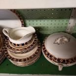 LARGE DINNER SERVICE BY WOOD & SONS, BALMORAL PATTERN INCL; LARGE & SMALL PLATES, TUREENS, BOWLS,