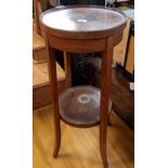 EDWARDIAN LIGHT MAHOGANY 2 TIER PLANT STAND (BOTTOM SHELF MARKED)