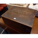 ANTIQUE OAK TRAVELLING BIBLE BOX WITH BRASS HANDLES INSCRIBED - KING 1898