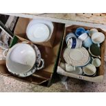 4 CARTONS OF CHINAWARE, JUGS, SAUCERS ETC