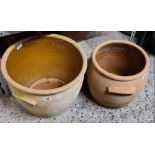 4 LARGE EARTHENWARE POTS OF DIFFERENT SHAPES