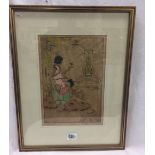 GEOFFREY SNEYD GARNIER ARWA. A COLOUR ETCHING, ''THE GARDEN GOD'' SIGNED AND TITLED IN PENCIL