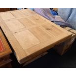 LARGE & HEAVY PINE FARM HOUSE TABLE, COMES APART FOR MOVING, 5ft 3'' X 3ft 3'' APPROX