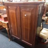 REPRODUCTION INLAID MAHOGANY TALLBOY WITH ADJUSTABLE SHELVING, 3ft 2'' WIDE