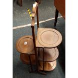 INLAID MAHOGANY 5 TIER FOLDING CAKE TABLE