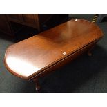 REPRODUCTION MAHOGANY COFFEE TABLE WITH DROP FLAPS, 4ft LONG