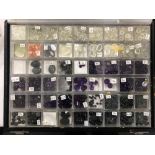 BOX OF MOONSTONE, AMETHYST & OTHER CABOUCHON GEMSTONES