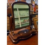 EDWARDIAN SWING MIRROR WITH SERPENTINE FRONT & HINGED LID TO STORAGE BOX