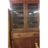 LARGE AND IMPRESSIVE MAHOGANY BREAK FRONT SECRETAIRE BOOKCASE, 4ft 6'' WIDE X 8ft TALL X 1ft 9''