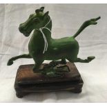 SMALL MODERN BRONZE HORSE ON STAND