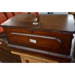 MAHOGANY DOCUMENT BOX WITH TIN SHELF & BRASS DROP HANDLES