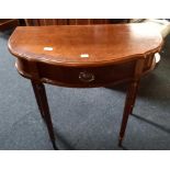 SMALL MAHOGANY SIDE TABLE WITH DRAWER & CARVED LEGS