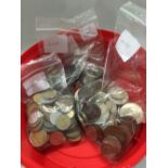 TUB OF MIXED UK & FOREIGN COINAGE