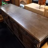 LARGE JAYCEE CARVED OAK SIDEBOARD, 6ft LONG