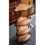 CORNER WOTNOT STAND WITH 4 LEATHER TOP SHELVES
