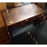 VICTORIAN MAHOGANY SIDE TABLE WITH 2 DRAWERS