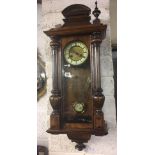 MAHOGANY GLAZED WALL CLOCK