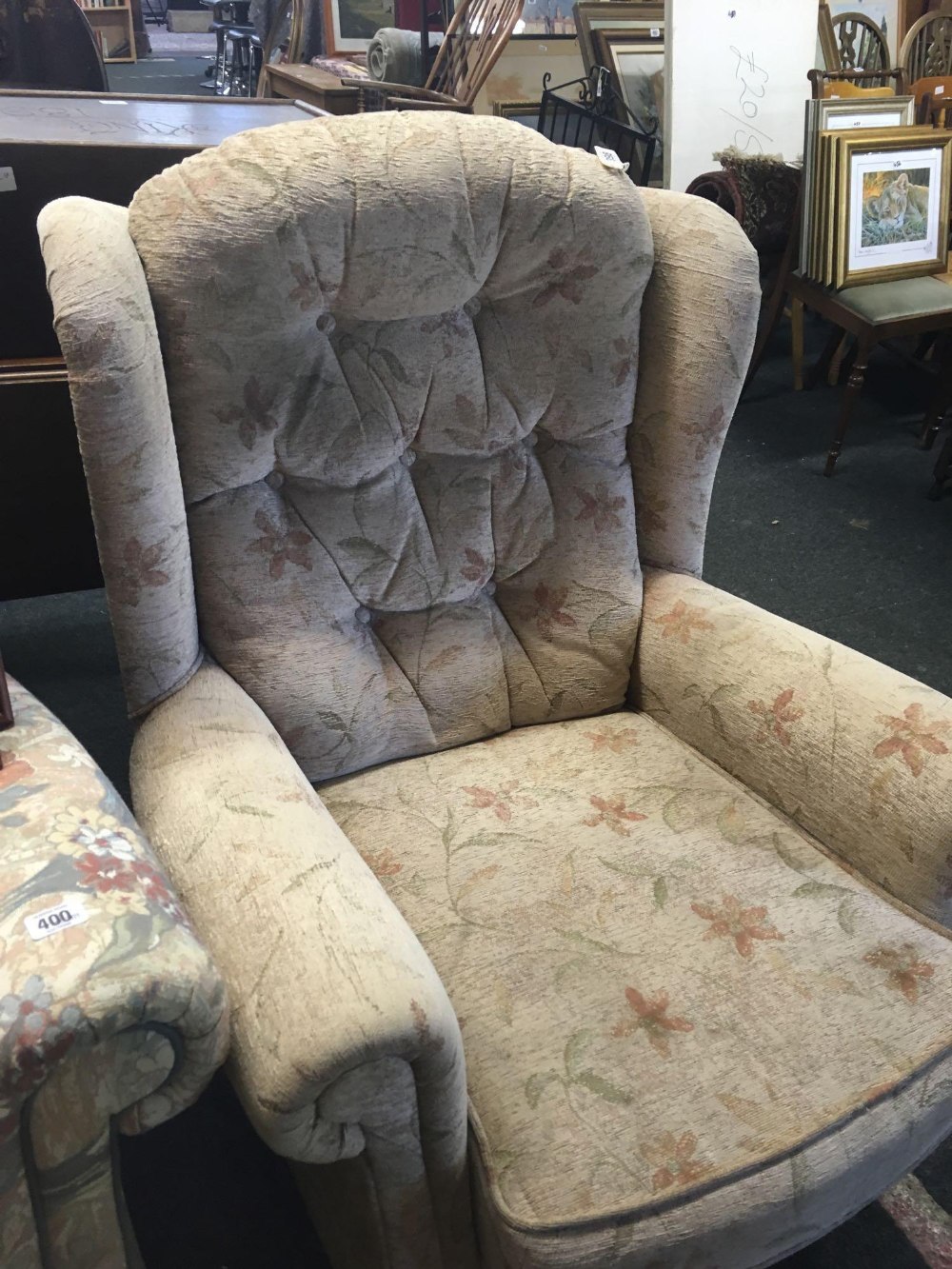 FLORAL PATTERNED ARMCHAIR - Image 2 of 3