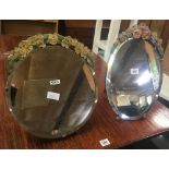 2 DECORATIVE BEVELLED EDGE MIRRORS WITH STANDS, OR TO HANG