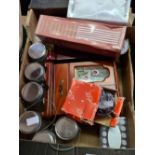 CARTON WITH JEWEL CASKETS, STORAGE JARS & BRIC-A-BRAC