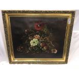 GILT FRAMED OIL OF STILL LIFE BY SH CHAPMAN, 33'' X 28''