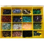 BOX OF VARIOUS LARGER CABOUCHON SEMI PRECIOUS GEMSTONES