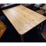 PINE FARM HOUSE TABLE 4ft X 2ft 6'', A/F DAMAGE TO ONE CORNER