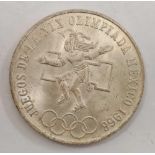 MEXICO SILVER OLYMPIC 25 PESO'S 1968