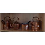 2 COPPER WATERING CANS, COPPER KETTLE & COPPER SAUCEPAN